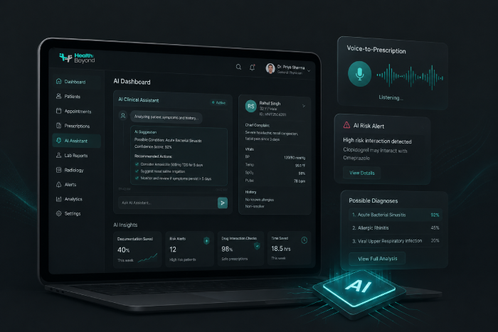 AI Healthcare Dashboard Interface