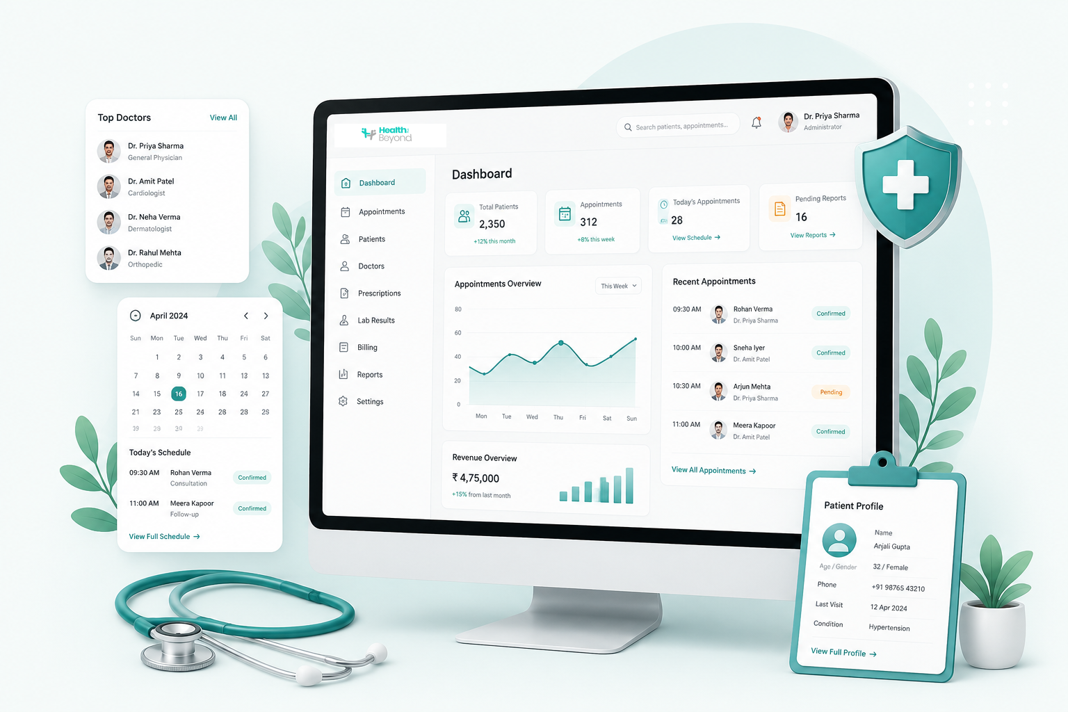 Healthcare ecosystem connectivity visualization